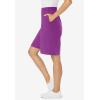 Woman Within Plus Size Elastic-Waist Knit Short(Purple Magenta)