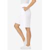 Woman Within Plus Size Elastic-Waist Knit Short(White)