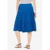 Woman Within Plus Size Elastic-Waist Knit Tiered Skirt(Bright Cobalt)
