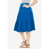 Woman Within Plus Size Elastic-Waist Knit Tiered Skirt(Bright Cobalt)