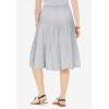 Woman Within Plus Size Elastic-Waist Knit Tiered Skirt(Heather Grey)