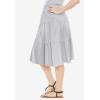 Woman Within Plus Size Elastic-Waist Knit Tiered Skirt(Heather Grey)