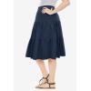 Woman Within Plus Size Elastic-Waist Knit Tiered Skirt(Navy)