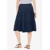 Woman Within Plus Size Elastic-Waist Knit Tiered Skirt(Navy)