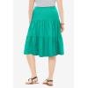 Woman Within Plus Size Elastic-Waist Knit Tiered Skirt(Pretty Jade)