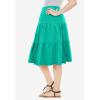 Woman Within Plus Size Elastic-Waist Knit Tiered Skirt(Pretty Jade)