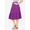 Woman Within Plus Size Elastic-Waist Knit Tiered Skirt(Purple Magenta)