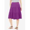 Woman Within Plus Size Elastic-Waist Knit Tiered Skirt(Purple Magenta)