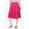 Woman Within Plus Size Elastic-Waist Knit Tiered Skirt(Raspberry Sorbet)