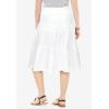 Woman Within Plus Size Elastic-Waist Knit Tiered Skirt(White)