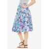 Woman Within Plus Size Elastic-Waist Knit Tiered Skirt(White Multi Batik)