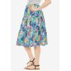 Woman Within Plus Size Elastic-Waist Knit Tiered Skirt(White Multi Tropicana)