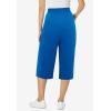 Woman Within Plus Size Elastic-Waist Pull-On Knit Pocket Capri Pants(Bright Cobalt)