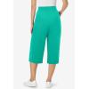 Woman Within Plus Size Elastic-Waist Pull-On Knit Pocket Capri Pants(Pretty Jade)