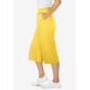 Woman Within Plus Size Elastic-Waist Pull-On Knit Pocket Capri Pants(Primrose Yellow)