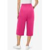 Woman Within Plus Size Elastic-Waist Pull-On Knit Pocket Capri Pants(Raspberry Sorbet)
