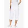 Woman Within Plus Size Elastic-Waist Pull-On Knit Pocket Capri Pants(White)