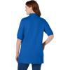Woman Within Plus Size Elbow-Sleeve Polo Tunic(Bright Cobalt)
