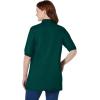 Woman Within Plus Size Elbow-Sleeve Polo Tunic(Emerald Green)