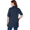 Woman Within Plus Size Elbow-Sleeve Polo Tunic(Navy)