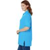 Woman Within Plus Size Elbow-Sleeve Polo Tunic(Paradise Blue)