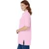 Woman Within Plus Size Elbow-Sleeve Polo Tunic(Pink)
