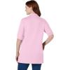 Woman Within Plus Size Elbow-Sleeve Polo Tunic(Pink)