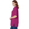 Woman Within Plus Size Elbow-Sleeve Polo Tunic(Raspberry)