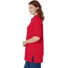 Woman Within Plus Size Elbow-Sleeve Polo Tunic(Vivid Red)