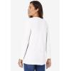 Woman Within Plus Size Embroidered Thermal Henley Tee(White Vine Embroidery)