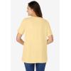 Woman Within Plus Size Eyelet Henley Tee(Banana)