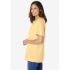 Woman Within Plus Size Eyelet Henley Tee(Banana)