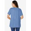 Woman Within Plus Size Eyelet Henley Tee(French Blue)
