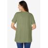 Woman Within Plus Size Eyelet Henley Tee(Sage)