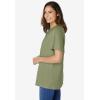 Woman Within Plus Size Eyelet Henley Tee(Sage)
