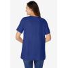 Woman Within Plus Size Eyelet Henley Tee(Ultra Blue)