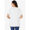 Woman Within Plus Size Eyelet Henley Tee(White)
