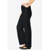 Woman Within Plus Size Fineline Stretch Denim Wide-Leg Pull-On Jeans(Black)