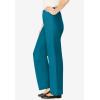 Woman Within Plus Size Fineline Stretch Denim Wide-Leg Pull-On Jeans(Deep Teal)