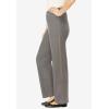 Woman Within Plus Size Fineline Stretch Denim Wide-Leg Pull-On Jeans(Grey Denim)