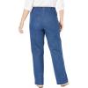 Woman Within Plus Size Fineline Stretch Denim Wide-Leg Pull-On Jeans(Indigo)