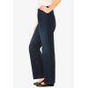 Woman Within Plus Size Fineline Stretch Denim Wide-Leg Pull-On Jeans(Indigo Sanded)
