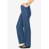 Woman Within Plus Size Fineline Stretch Denim Wide-Leg Pull-On Jeans(Medium Stonewash)
