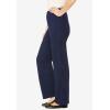 Woman Within Plus Size Fineline Stretch Denim Wide-Leg Pull-On Jeans(Navy)