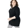 Woman Within Plus Size Fleece Baseball Jacket Long Oversized Fleece Coat(Black)