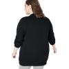 Woman Within Plus Size Fleece Baseball Jacket Long Oversized Fleece Coat(Black)
