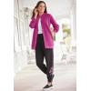 Woman Within Plus Size Fleece Baseball Jacket Long Oversized Fleece Coat(Bright Cobalt)