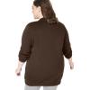 Woman Within Plus Size Fleece Baseball Jacket Long Oversized Fleece Coat(Chocolate)