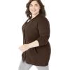 Woman Within Plus Size Fleece Baseball Jacket Long Oversized Fleece Coat(Chocolate)
