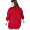 Woman Within Plus Size Fleece Baseball Jacket Long Oversized Fleece Coat(Classic Red)